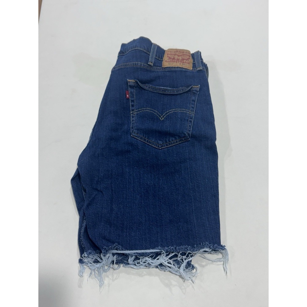 Levi's 511 Jean Shorts Men's 38 Blue Slim Fit Denim Cutoff Jorts Raw Hem